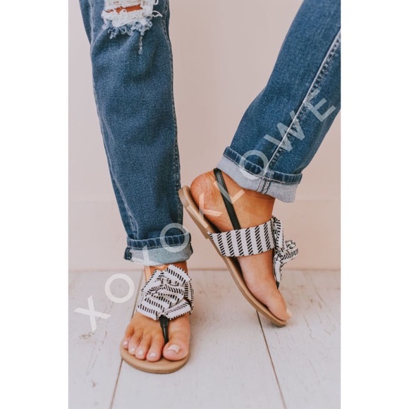 Bow Knot Thong Sandal Sling Back Sandal - Picture 8 of 16